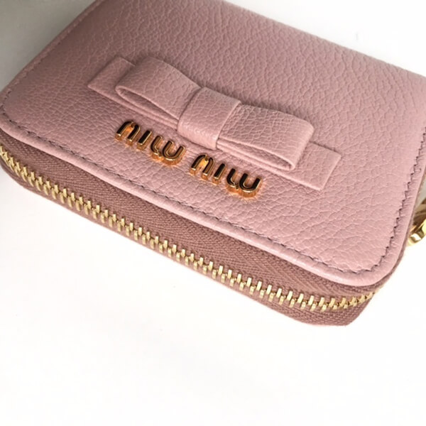 2017新作 MIU MIU MADRAS 5MM268 ミュウミュウスーパーコピー 財布 マドラスリボンコインケース-ORCHIDEA